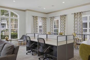 Business lounge with work & study spaces